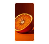 Couverture de porte personnalisée Bannières de porte demi-orange Grande bannière murale Bannière décorative Fond photo Décoration de fête de vacances