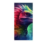 Couverture de porte personnalisée Bannières de porte dinosaures colorées Grande bannière murale Bannière décorative Fond photo Décoration de fête de vacances