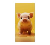 Couverture de porte personnalisée Bannières de porte Piggy Is JumpingGrande bannière murale Bannière décorative Fond photo Décoration de fête de vacances