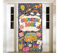 Couverture de porte pour carnet de notes, 1,9 x 0,9 m, décoration de salle de classe pour la rentrée scolaire, bannière de bienvenue pour le premier jour d'école, décoration murale pour la maternelle
