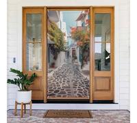 Couverture de porte printanière de 183 x 90 cm - Bannière de porte de rue Grèce - Décorations de porte de bienvenue saisonnières pour porte d'entrée, bannière de fête - Panneau pour décoration
