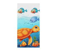 Couverture de porte tortue et poisson printemps été à suspendre drapeau panneau extérieur saisonnier vacances cour décoration pour porte d'entrée et porche