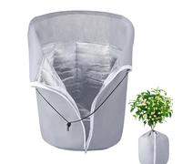 Couverture de pot de fleurs : film de protection thermique réutilisable pour l'hiver, résistant au gel, couche de protection respirante - Barrière en tissu robuste pour l'aménagement paysager des