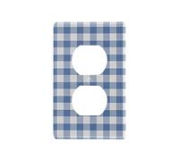 Couverture de prise électrique décorative à carreaux bleus - Unique - Plaque murale - Tapa para interruptor de luz Duplex