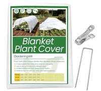 Couverture de protection contre le gel de 3,5 m x 9,1 m - Couverture anti-gel de jardin de 34 g/yd² avec clips et piquets de sol pour protection des plantes d'hiver en plein air, couverture flottante