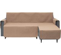 Couverture de protection pour canapé d'angle, housse de canapé, matelassée, réversible, stable, protection contre les salissures du chien, de l'enfant,avec poche, Beige, Link canapé d'angle 240 cm