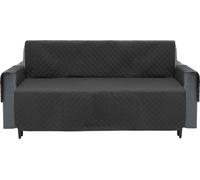 Couverture de protection pour canapé, housse de canapé, matelassée, réversible, stable, protection contre les salissures de chien, enfant, chat, avec poche, noir, canapé 190 cm