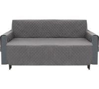 Couverture de protection pour canapé, housse de canapé, matelassée, réversible, stable, protection contre les salissures de chien, enfant, chat, avec poche, gris, canapé 190 cm