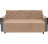 Couverture de protection pour canapé, housse de canapé, matelassée, réversible, stable, protection contre les salissures de chien, enfant, chat, avec poche, Beige, canapé 190 cm