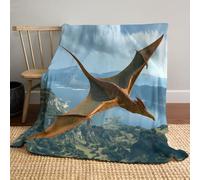 Couverture De Ptérosaure Volant en Flanelle, Couverture en Flanelle Animaux Réalistes en 3D, Moelleuse Douce Et Chaude Décor De Chambre pour Garçon Adolescent Chambre 150x200cm