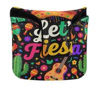 Couverture de putter magnétique pour homme et femme en cuir PU imperméable Cinco de Mayo Chemise en forme de cactus mexicain Avec inscription « Lets Fiesta Party »