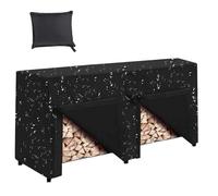 Couverture de rack en bois, couverture de bois de chauffage - Housse imperméable pour porte-bûches pour charges lourdes - Housse de protection réglable Résistant aux intempéries, coupe-vent,