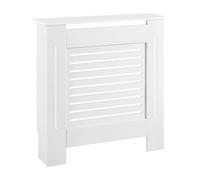 Couverture de Radiateur Cache Radiateur Protection contre la Chaleur Circulation Optimale de l'Air Décorative pour Chambre MDF Laqué Blanc 112 x 19 x 82 cm
