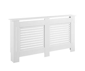 Couverture de Radiateur Cache Radiateur Protection contre la Chaleur Circulation Optimale de l'Air Décorative pour Chambre MDF Laqué Blanc 172 x 19 x 82 cm