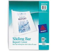 Couverture de rapport Avery - Capacit de 1/8 de dossier - Capacit de 20 feuilles - Poly thyl ne - Blanc transparent - 50/bo te