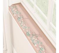 Couverture De Rebord Fenêtre, Protecteur en PU, Imperméable, Anti-poussière, Résistant À La Chaleur, Motifs Floraux, Facile Nettoyer, Protection Et Décoration(Pink,79x6IN)