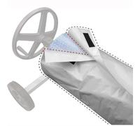 Couverture de Rouleau Piscine, Housse Enrouleurs Bâche Piscine Couvercle de Bobine 210D Oxford Étanche Anti-Vent Pluie Poussière Solaire, pour Protection Piscine Extérieur Intérieur (Gray,550*126cm)