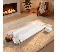 Couverture de sauna infrarouge portable 180 x 80 cm avec réglage de la température et fonction minuterie, couverture infrarouge pliable 600 W pour la transpiration chaude, appareil de beauté anti-âge