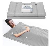 Couverture de sauna infrarouge, sauna pour la maison, 2 zones de chauffage indépendantes avec fermeture éclair, pour garder vos mains libres, couverture en sapin infrarouge lointain pour sauna