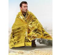 Couverture de secours en aluminium argentée, couvertures thermiques de survie en Mylar individuellement emballées, parfaites pour le plein air, la randonnée, la survie, les marathons ou les premiers