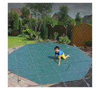 Couverture de sécurité de Piscine Bâche de Protection hivernale pour Piscine Enfants, Ronde, 10, 9, 8, 7, 6, 5 m, avec ancrages, Vert foncé, Filet de Rechange.(10.4m(34'))