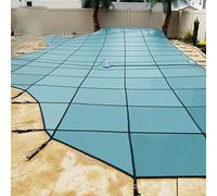 Couverture de sécurité pour Piscine, Couverture de Piscine Robuste en Filet Vert pour piscines enterrées, Ronde de 1,5 m, Couverture de sécurité hivernale avec matériel de Fixation, Taille p