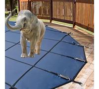 Couverture de sécurité pour Piscine, Couverture d'hiver Ronde sur Mesure, bâche de sécurité Bleue en Maille de 5,5 m pour piscines enterrées, bâche résistante à l'abrasion avec ancrages en l