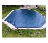 Couverture de sécurité pour Piscine enterrée Ronde - Maille Solide et résistante, perméable à l'eau, avec ancrages pour terrasse extérieure - Protège Les piscines de 6,7 m et 5,5 m des débri