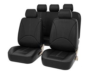 Couverture de Siège de Voiture Universelle Housse de Siège Auto Complet Ensembles Couvre/Protecteurs de Sièges Avant et Arrière Similicuir pour Plupart Voitures Camion SUV Van,Noir,9 piece set