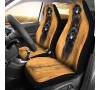 Couverture De Siège De Voitures Black Shih Tzu Wood Background Housse De Sieges Auto Universelles Housses De Siège De Voiture Avant Durable Protecteur De Sièges Auto 52X138 CM