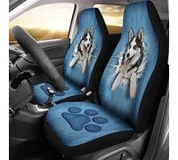 Couverture De Siège De Voitures Husky Dog Jean Art Background Housse De Siege Voiture Universelles Protecteur De Sièges Auto Ajustement Housse De Sieges Auto pour Voitures Auto Camion 52X138 CM