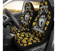 Couverture De Siège De Voitures Husky Dog You're My Sunshine Sunflower Housse De Sieges Auto Universelles Protecteur De Sièges Auto Colorée Housse De Siege Voiture 52X138 CM
