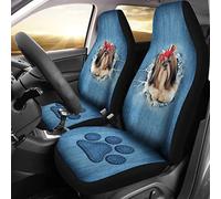 Couverture De Siège De Voitures Shih Tzu Dog Jean Art Housse De Siege Voiture Universelles Housse De Sieges Auto Antidérapantes Housses De Siège De Voiture Avant 52X138 CM