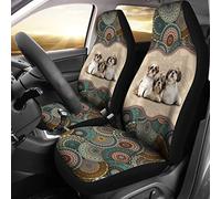 Couverture De Siège De Voitures Shih Tzu Mandala Style Housse De Sieges Auto Universelles Housse De Siege Voiture pour Camion Compatibles avec Auto 52X138 CM