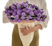 Couverture De Sieste Rose Réaliste 3D - Couvertures De Voyage Crochetées À La Main, Parfaites pour La Saint-Valentin, Les Voyages Ou pour Se Détendre sur Le Canapé (Violet,31 in)