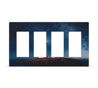 Couverture de sortie de phare sous ciel étoilé, plaque murale décorative durable en polycarbonate thermoplastique de haute qualité, couverture de plaque frontale à 4 bandes, couverture