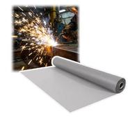 Couverture De Soudage en Fibre De Verre Et Silicone Double Face, Couverture Ignifuge Haute Résistance, Imperméable Et Résistante Au Feu, pour Applications Industrielles(Grey,0.5mm-1x14m)