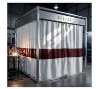 Couverture De Soudage Enduite De Silicone Avec Panneau De Visualisation Rouge, Panneaux De Séparation Ignifuges Pour Garage, Couvertures Anti-feu(Gray-1mm,1.7x2m/5.6x6.6ft)