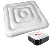 Couverture de Spa Gonflable 55 Pouces, Couverture de Spa carrée en PVC avec poignée et Valve Rapide, Protection isolée Anti-Feuilles pour extérieur, Piscine ou