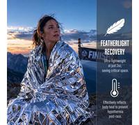 Couverture de survie réutilisable ultra-légère en film polyester Or/Argent, couverture double face en feuille d'aluminium. Équipement de sauvetage portable pour la randonnée, le sac à dos, les kits d'
