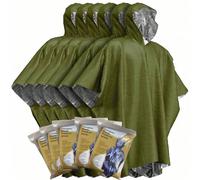 Couverture de survie thermique, Poncho de pluie réversible chaud, Couverture de survie isolante, Réflecteur haute visibilité, Équipement de camping extérieur Ensemble de 15 pièces - Orange,Ensemble de