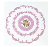 Couverture de Table à Manger en Tissu brodé, Nappe Ronde élégante Dentelle, sous-Verres café, Serviette, décoration fête Mariage, 1 pièce(Light Purple)