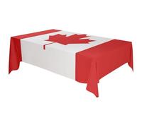 Couverture de table drapeau canadien | Décorations du parti patriotique de la fête nationale du Canada | Polyester & Gabardine Canada Décorations de table de la fête nationale pour les fêtes, 3 taille