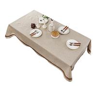 Couverture de Table pour Table À Manger Nappe en Lin Coton rétro Wabi Sabi Vent Nappe américaine Nappe de thé Tissu Tapis de Table rectangulaire Buffets Et Camping (Color : A, Size : 140x140cm)