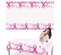 Couverture de table ruban rose - Nappe Imperméable Espoir Ruban Rose pour Femme | Décoration de table rectangulaire pour les fêtes de sensibilisation, nappe intérieure et extérieure pour la fête