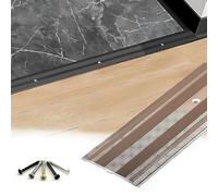 Couverture de tapis 90cm/95cm/100cm/110cm/115cm/120cm/130cm de longueur, vis en aluminium, bande de Transition de sol, garniture de seuil(Champagne,135cm/53.1in)