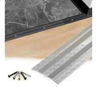 Couverture de tapis 90cm/95cm/100cm/110cm/115cm/120cm/130cm de longueur, vis en aluminium, bande de Transition de sol, garniture de seuil(Silver,90cm/35in)
