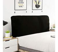 Couverture De Tête De Lit élastique Entièrement Fermées Housse De Têtes De Lit Tissu Extensible Doux Couvre Anti-poussière pour Double Queen King Protection du Dossier De Lit,Black-Length:150-170cm