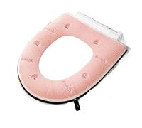 Couverture de toilette et couvercles de réservoir Flannel Toilet Seat Cover 38 x 43 cm Multicolor(Pink)