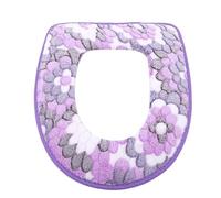Couverture de toilette et couvercles de réservoir Toilet Seat Cover Flannel Multicolor 44x36cm 1Pc(Purple)